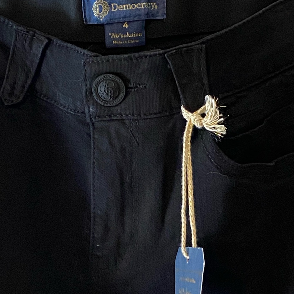 Women’s Democracy Ab Solution Patriot Black Straight Leg Jeans NWT size 4 - Picture 14 of 15